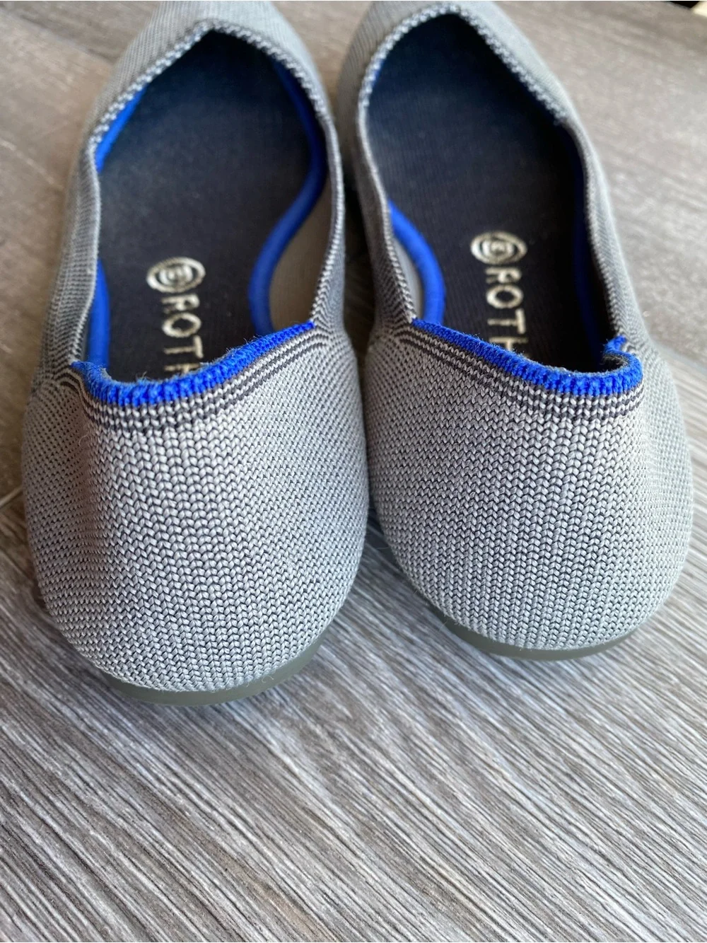 Rothy's The Pointed Toe Grey Knit Flats Women's Size 9